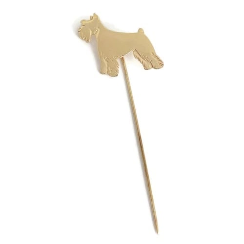 Vintage 1960's Scottish Terrier Dog Lapel Stick Pin 14K Yellow Gold, 3.56 Grams: Vintage 1960's Scottish Terrier Dog Lapel Stick Pin 14K Yellow Gold, 3.56 Grams This is a classic versatile pin that can be worn as a lapel pin, brooch, scarf or hat pin. Please let us know if you hav