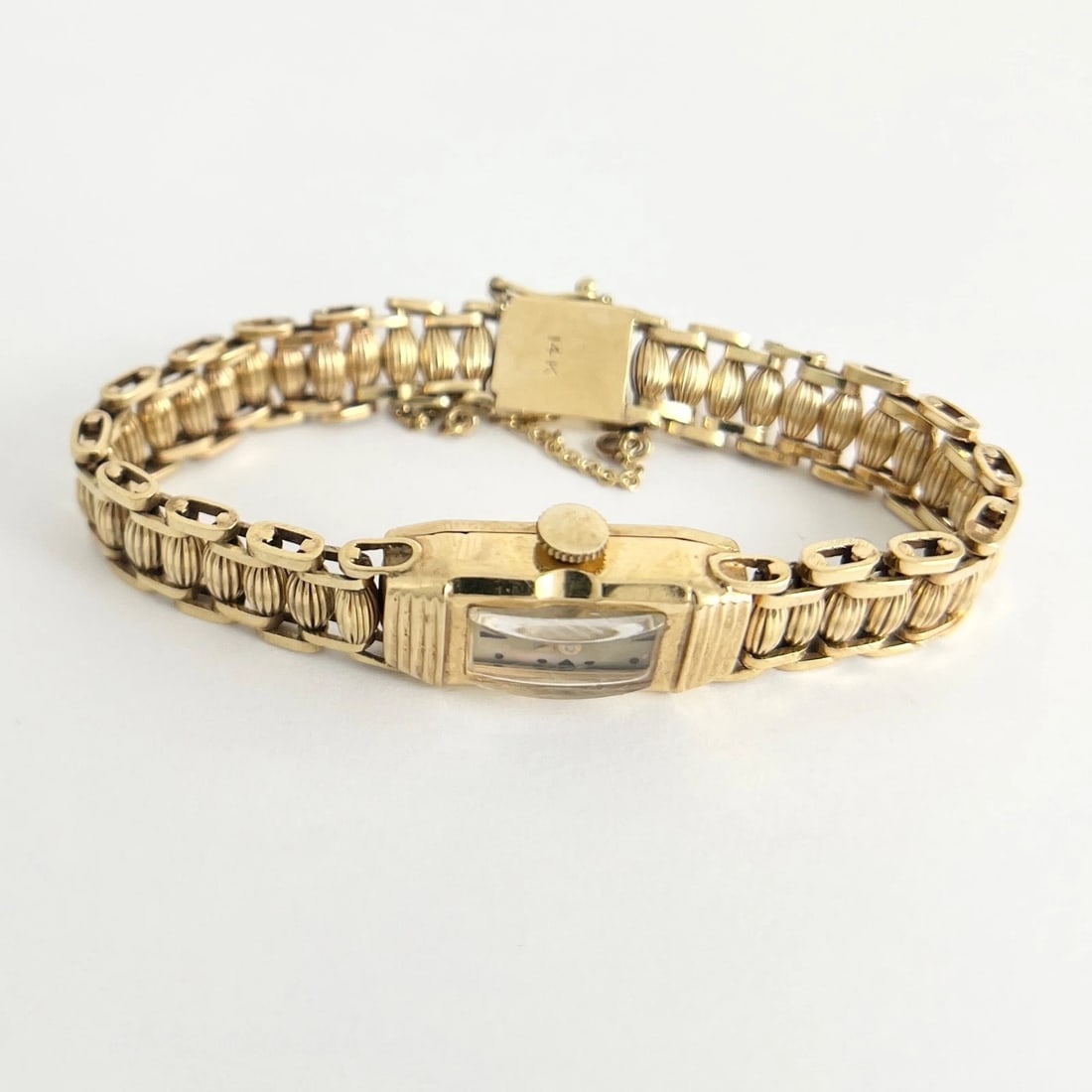 Vintage 1940's Classic Gold Mother of Pearl Watch 14K Yellow Gold, 23.76 Grams - 6