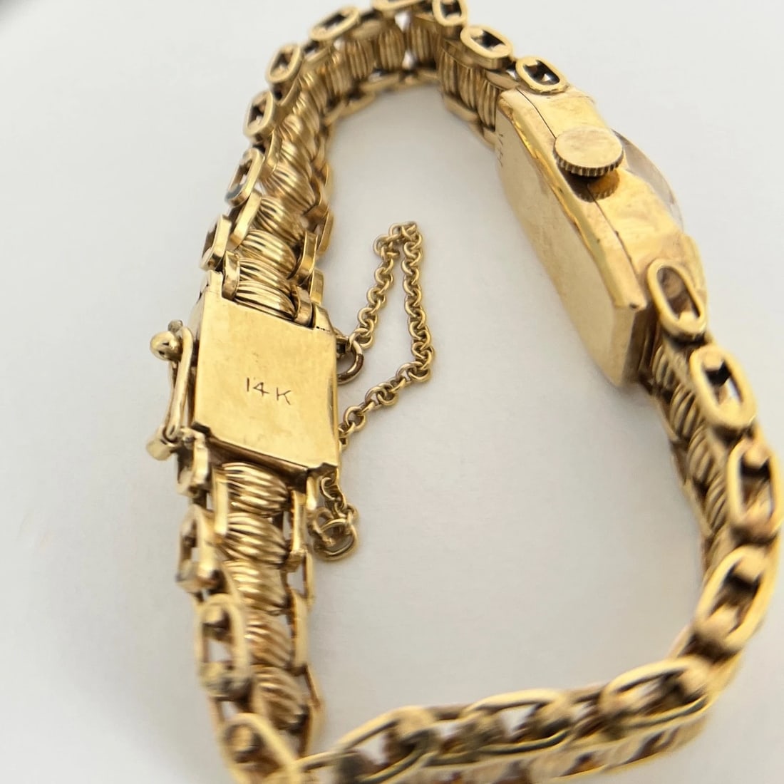 Vintage 1940's Classic Gold Mother of Pearl Watch 14K Yellow Gold, 23.76 Grams - 8