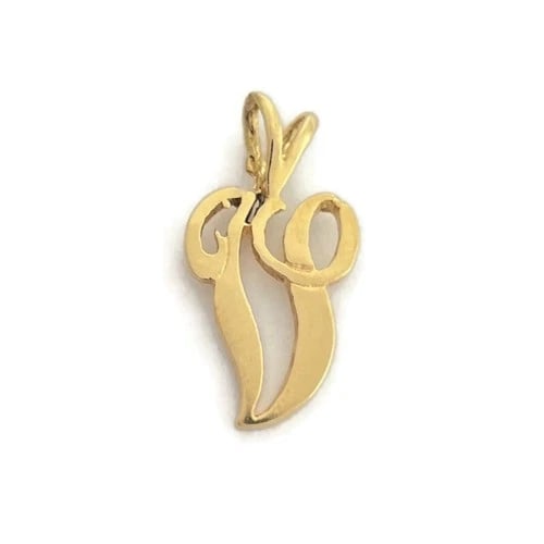 Vintage Letter V Initial Necklace Pendant Charm 14K Yellow Gold, 1.14 Grams: Vintage Letter V Initial Necklace Pendant Charm 14K Yellow Gold, 1.14 Grams This is such a lovely charm pendant that can fit on the chain of your choice. Please let us know if you have any questions. 