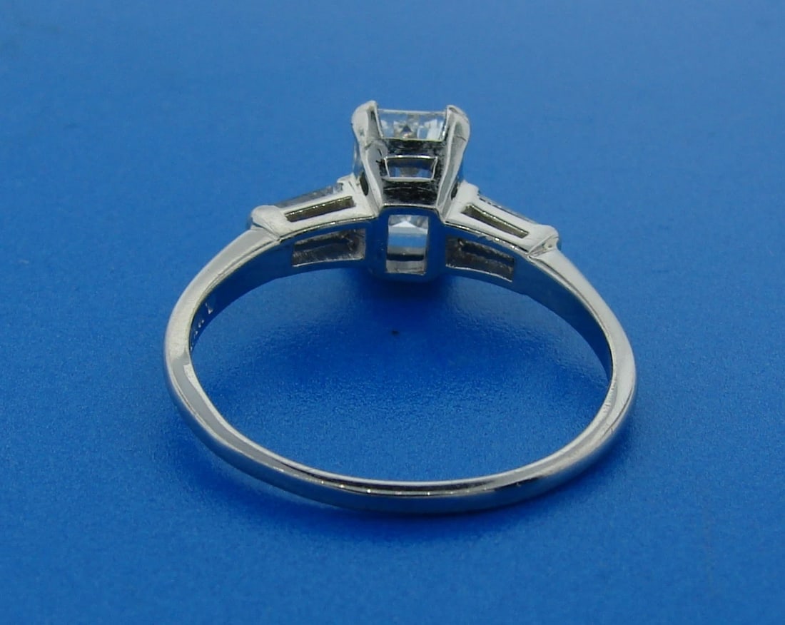0.98-ct DIAMOND PLATINUM RING F VVS2 GIA - Her Answer YES! - 3