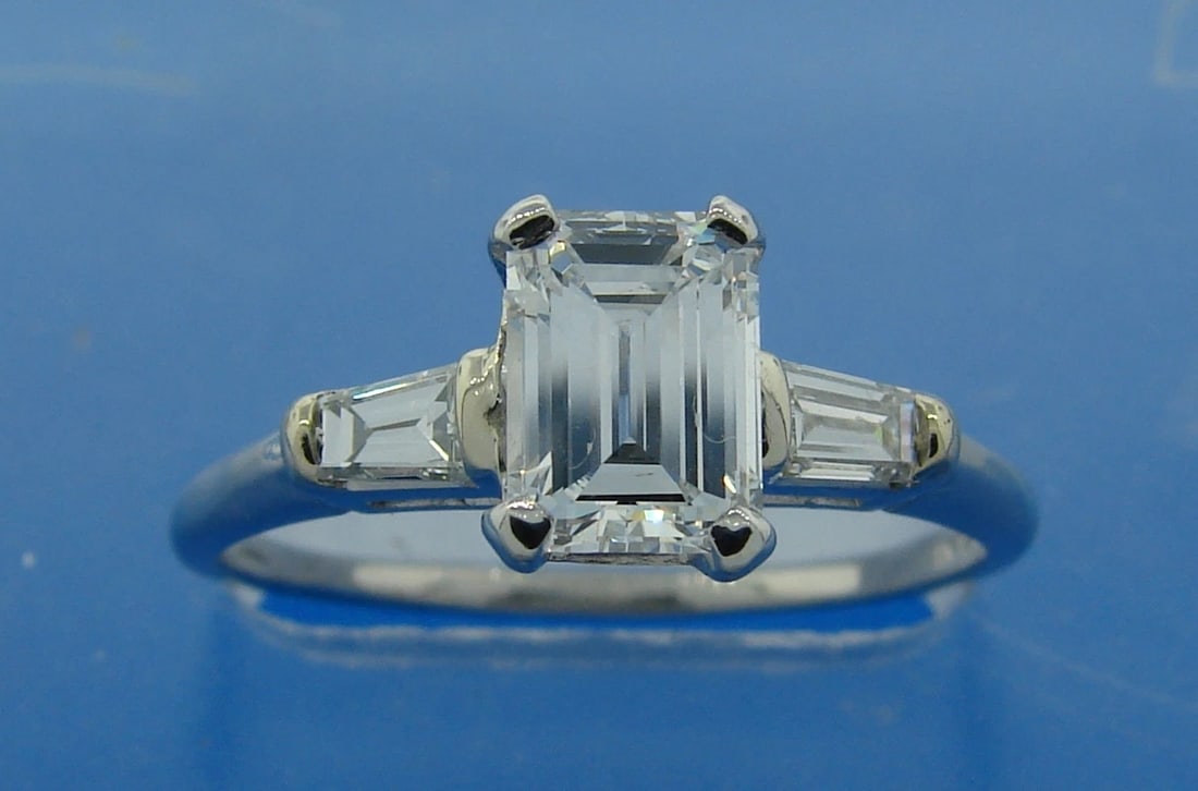 0.98-ct DIAMOND PLATINUM RING F VVS2 GIA - Her Answer YES! - 7