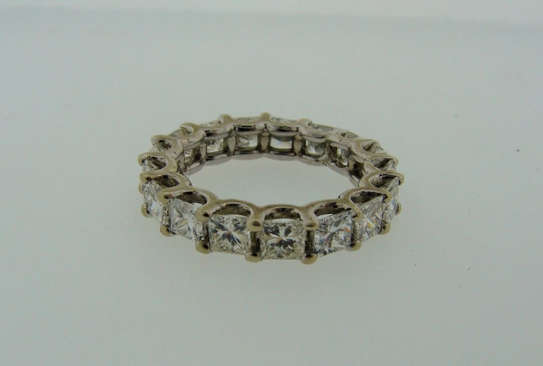ETERNITY BAND 14K WHITE GOLD 3.20CTS DIAMOND WEDDING RING CLASSY TIMELESS - 3