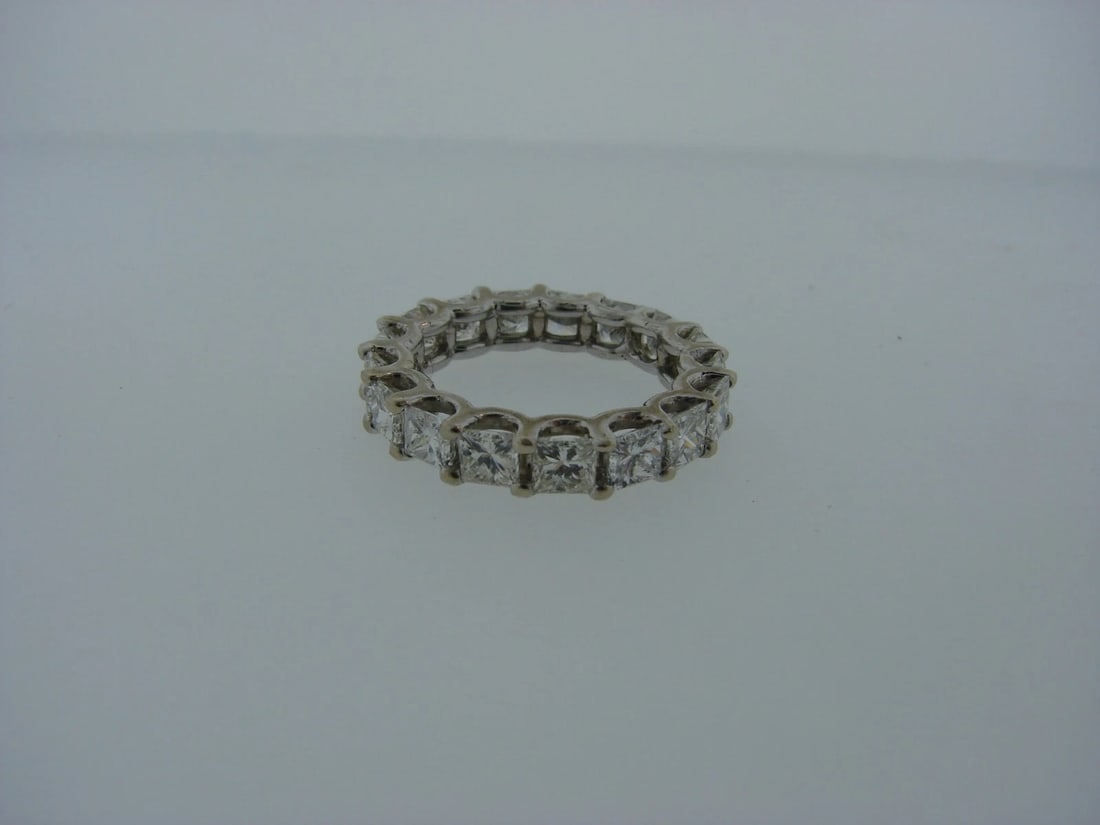 ETERNITY BAND 14K WHITE GOLD 3.20CTS DIAMOND WEDDING RING CLASSY TIMELESS - 4