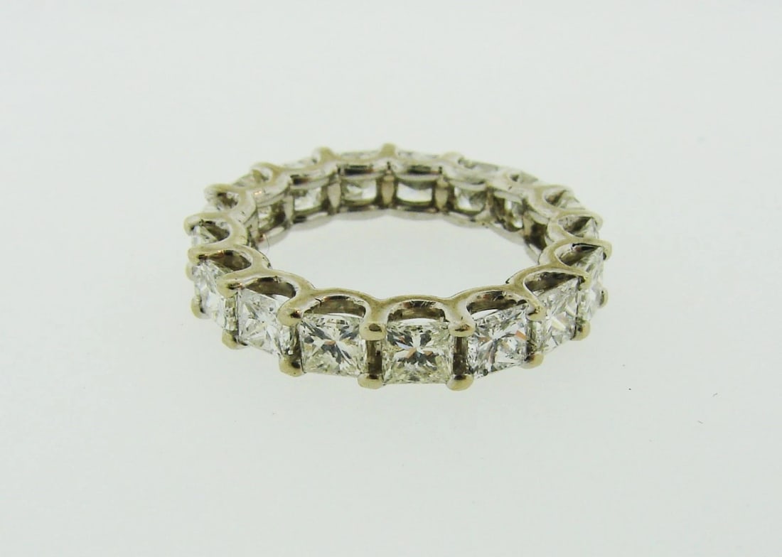 ETERNITY BAND 14K WHITE GOLD 3.20CTS DIAMOND WEDDING RING CLASSY TIMELESS - 5