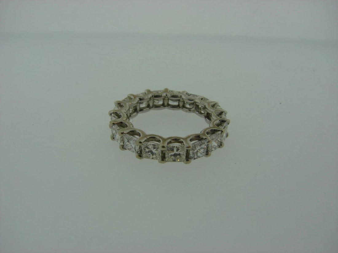 ETERNITY BAND 14K WHITE GOLD 3.20CTS DIAMOND WEDDING RING CLASSY TIMELESS - 7