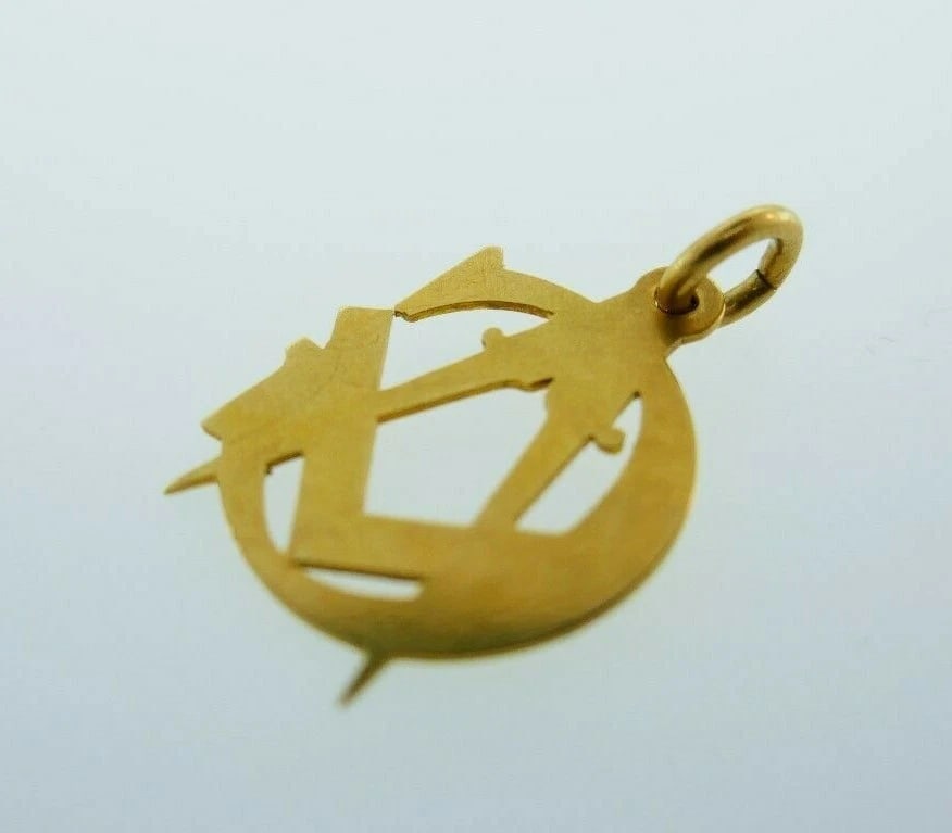 MASONIC 14k Yellow Gold Charm Pendant Antique - 2