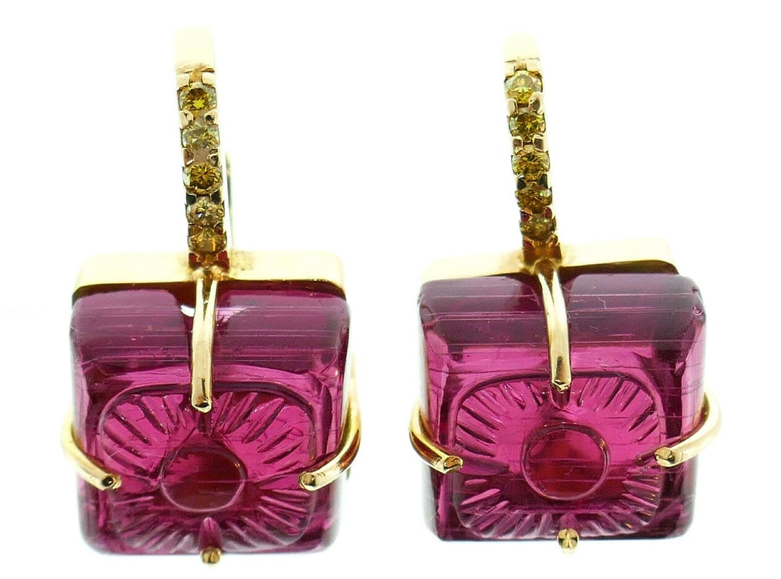 Vintage 18k Rose Gold Diamond Glass Set - 4