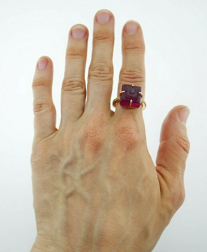 Vintage 18k Rose Gold Diamond Glass Set - 5
