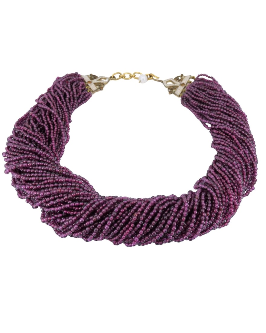Percossi Papi Collar Necklace Bead Enamel Micropearl - 4