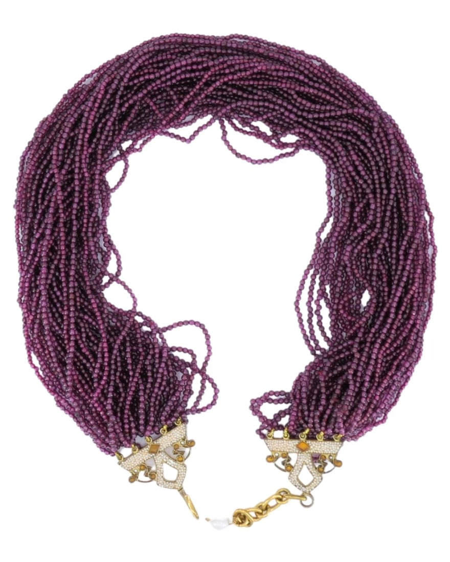 Percossi Papi Collar Necklace Bead Enamel Micropearl - 5