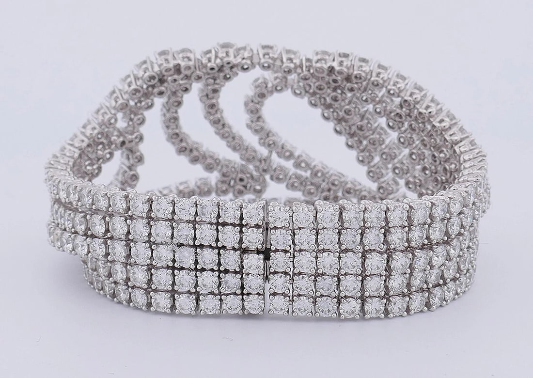 Boucheron BRACELET 18k White Gold Diamond Estate Jewelry - 8