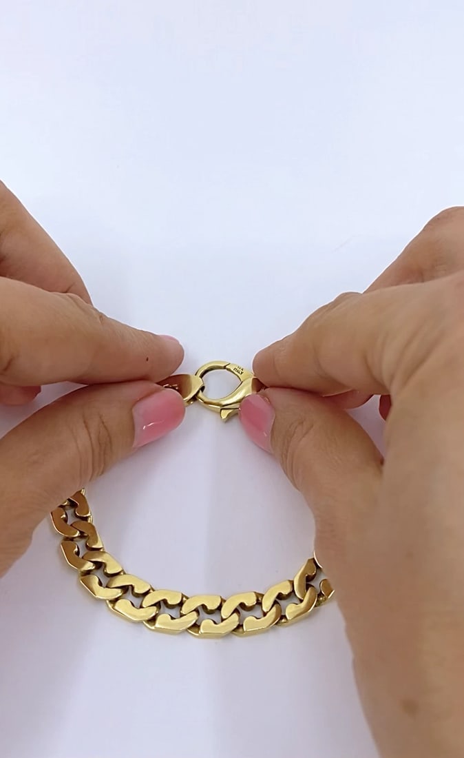 Vintage Italian 14K Gold Curb-Link Chain Bracelet - 2