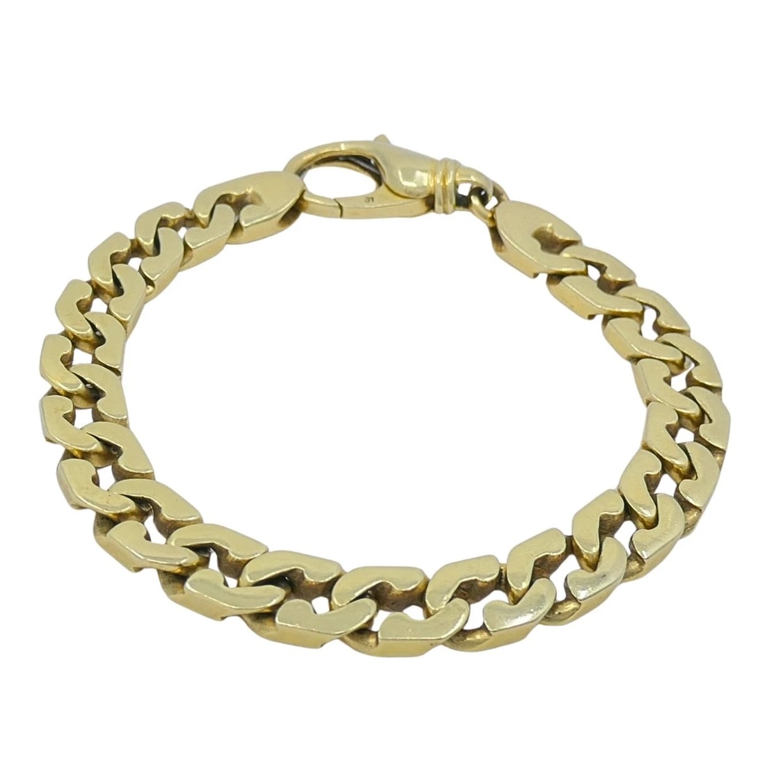 Vintage Italian 14K Gold Curb-Link Chain Bracelet - 7
