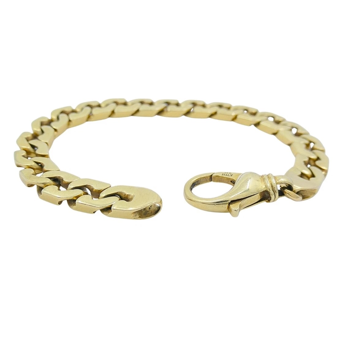 Vintage Italian 14K Gold Curb-Link Chain Bracelet - 8