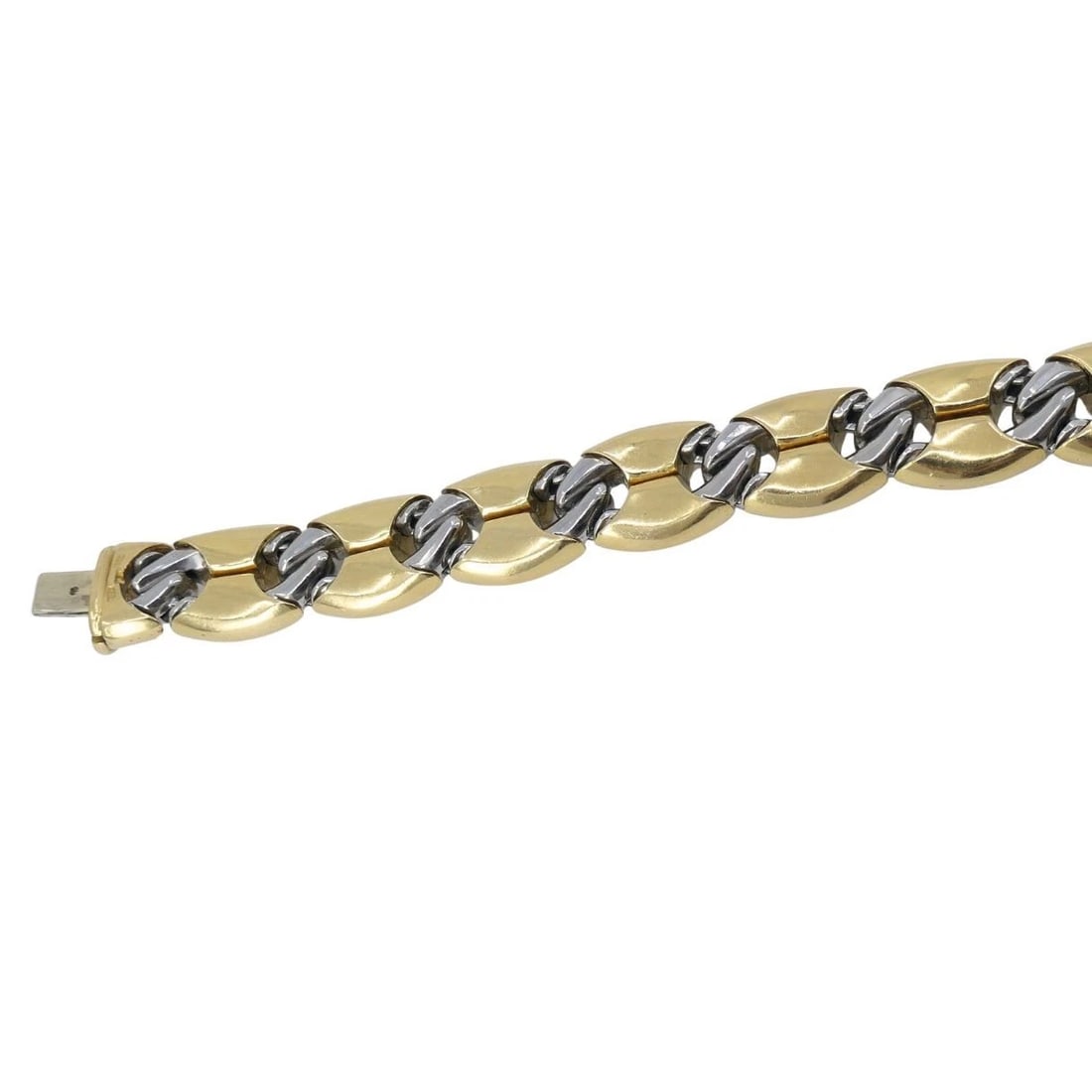 Vintage Bvlgari 18k Gold Steel Link Bracelet - 9
