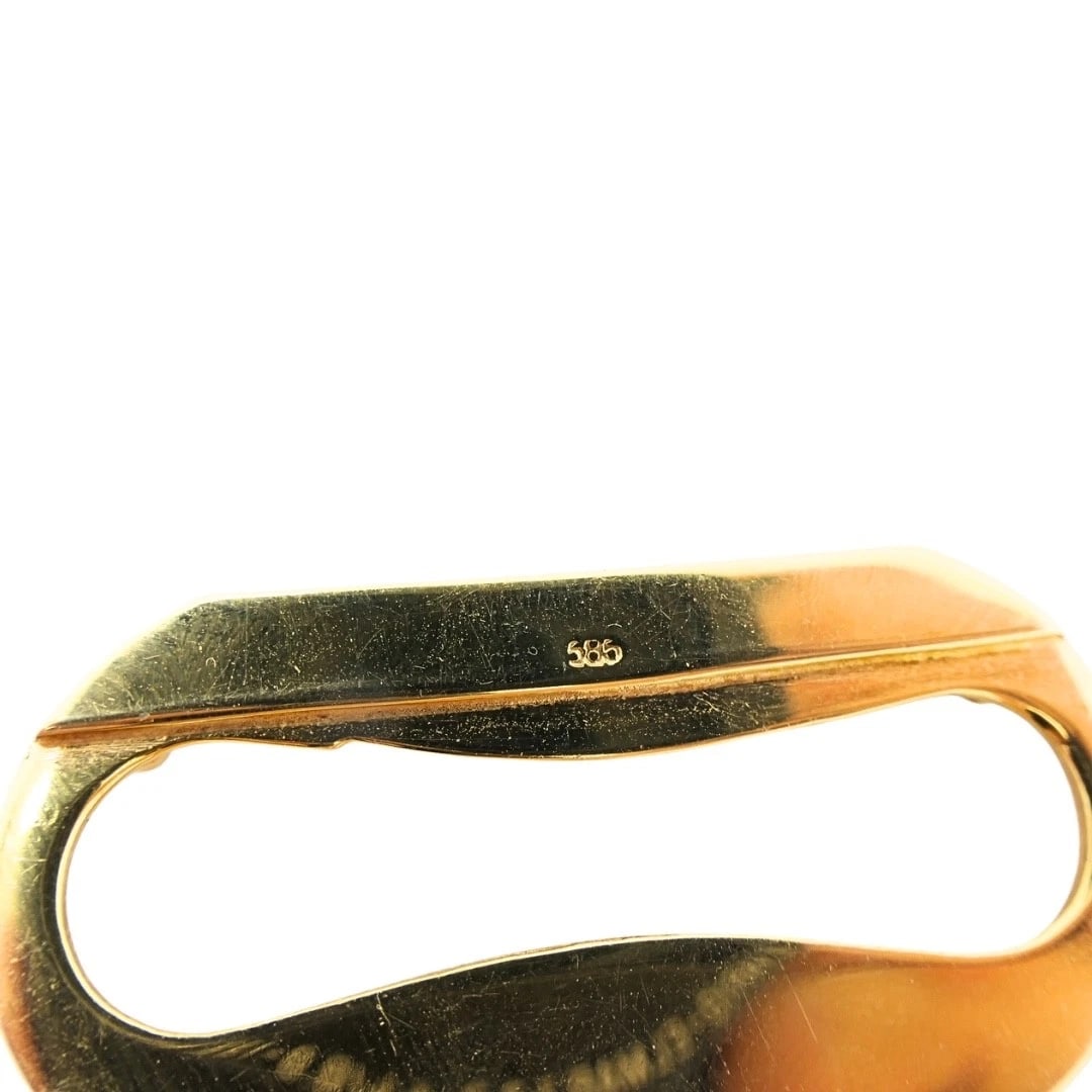 Vintage 14k Gold Modernist Open Oval Link Bracelet - 10