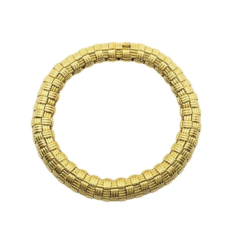 Vintage Cartier Paris 18k Gold Retro Grid Link Bracelet, 1950s-1970s (1 of 10)