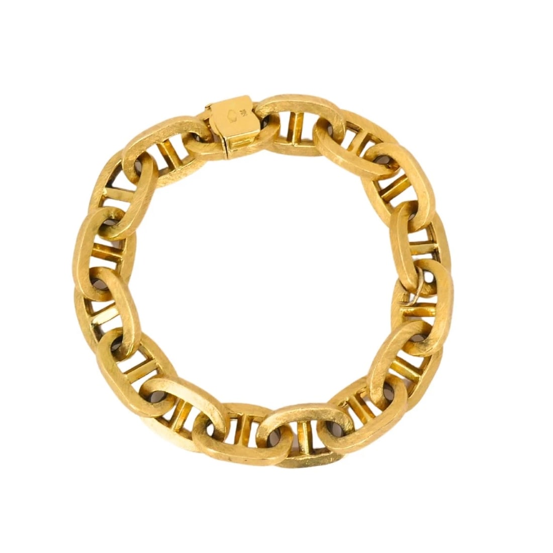 Vintage 18k Gold Mariner Link Bracelet: Title: Vintage 18k Gold Mariner Link Bracelet Description: NS NTOO Vintage 18k Gold Mariner Link Bracelet This vintage 18k gold mariner link bracelet features a sculptural design defined by alternatin