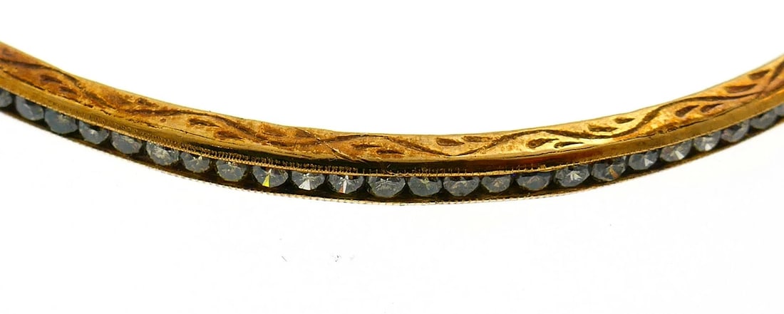 Cynthia BACH Diamond Rose Gold Bangle BRACELET Pair - 9