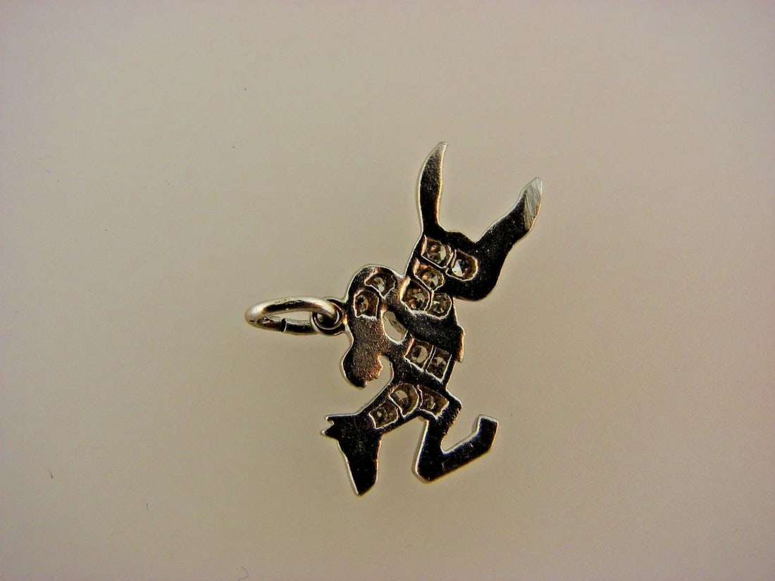 ART DECO Platinum & Diamond Equestrian Charm Circa 1920s - 3