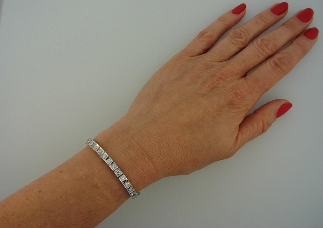 Diamond White Gold Tennis Line BRACELET 3.60 cts - 2