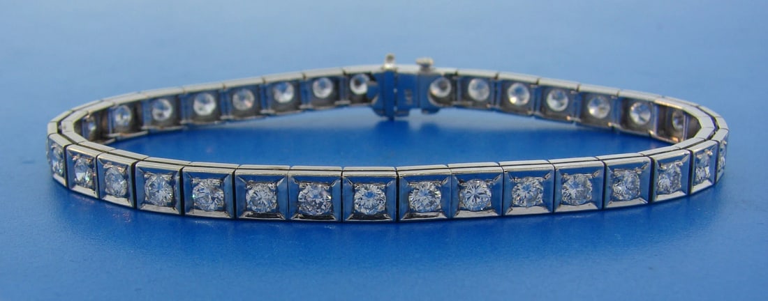 Diamond White Gold Tennis Line BRACELET 3.60 cts - 3