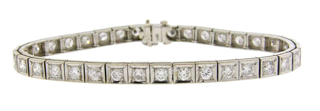 Diamond White Gold Tennis Line BRACELET 3.60 cts - 5