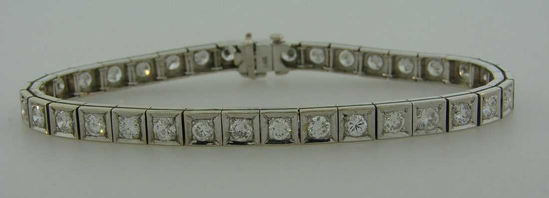 Diamond White Gold Tennis Line BRACELET 3.60 cts - 7