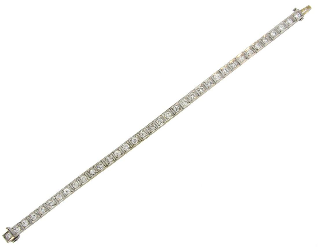Diamond White Gold Tennis Line BRACELET 3.60 cts - 8