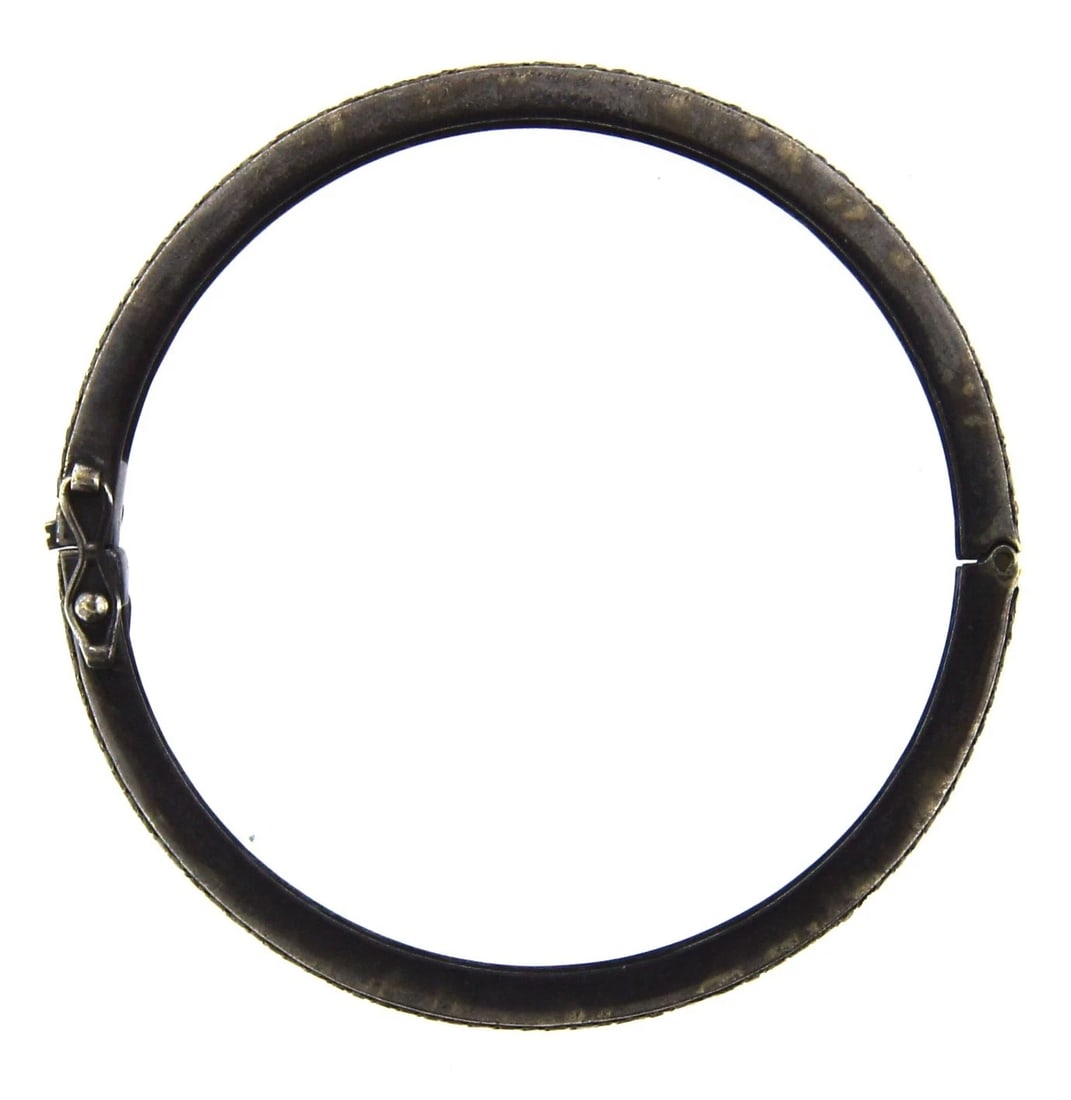 LOVELY Indian Style Silver & Diamond Bangle MODERN! - 2