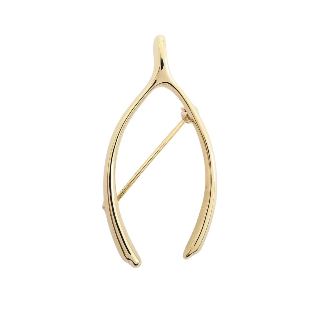 Tiffany & Co. 14k Yellow Gold Wishbone Brooch Pin - 3