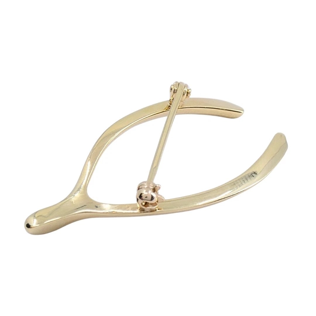 Tiffany & Co. 14k Yellow Gold Wishbone Brooch Pin - 5