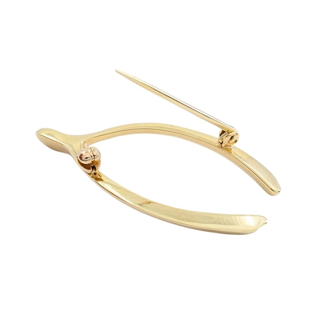 Tiffany & Co. 14k Yellow Gold Wishbone Brooch Pin - 6