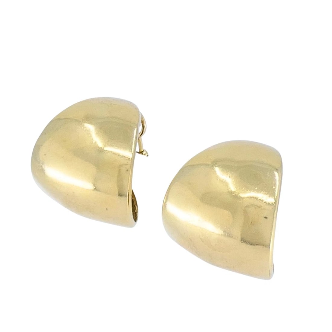 Vintage 14k Gold Sculptural Hoop Earrings - 5
