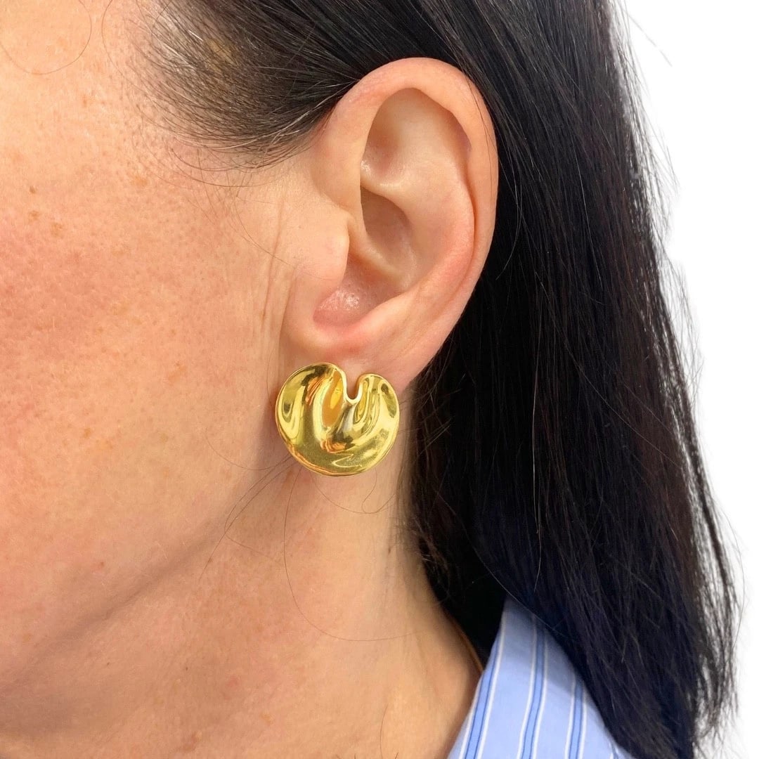 Angela Cummings Tiffany & Co. 18k Gold Lily Pad Earrings - 3