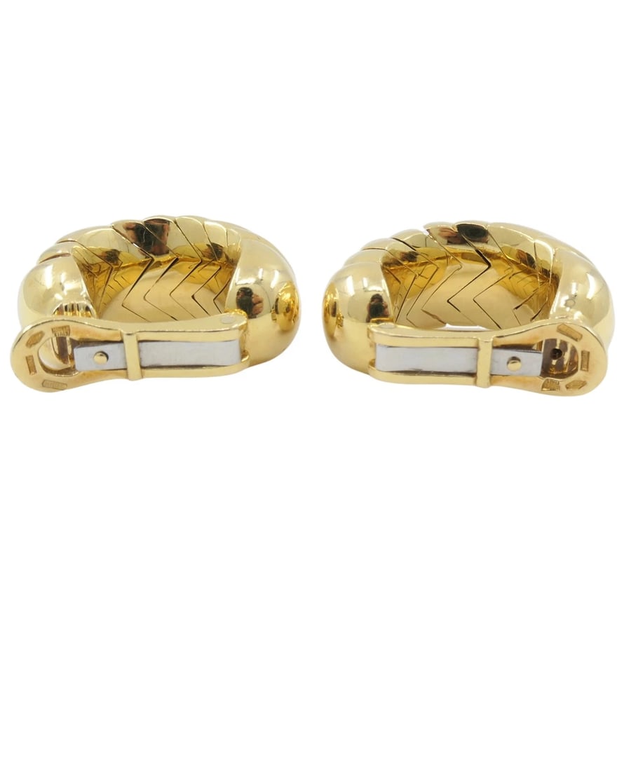 Bvlgari Bulgari Gold Earrings 18k Spiga Collection Clip-On - 6