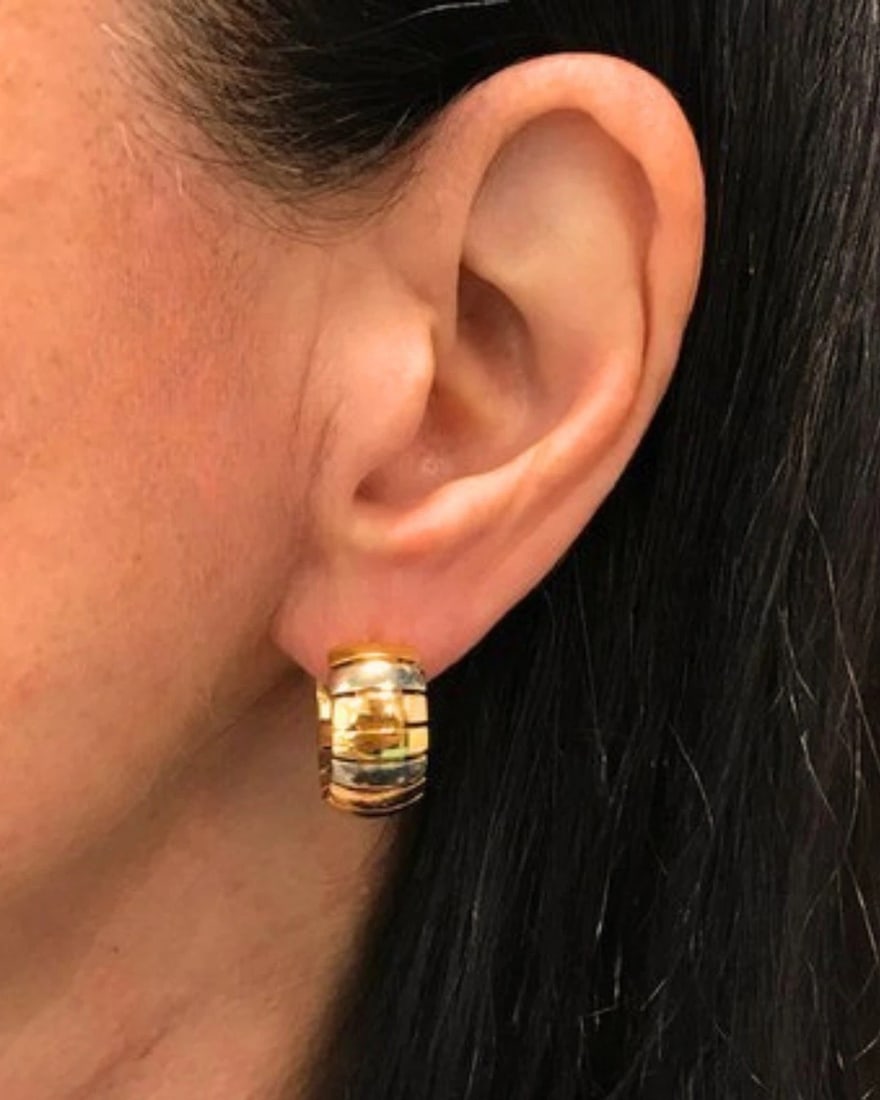 Cartier Hoop earrings Tubogas Design 18k Tri-Color Gold - 13