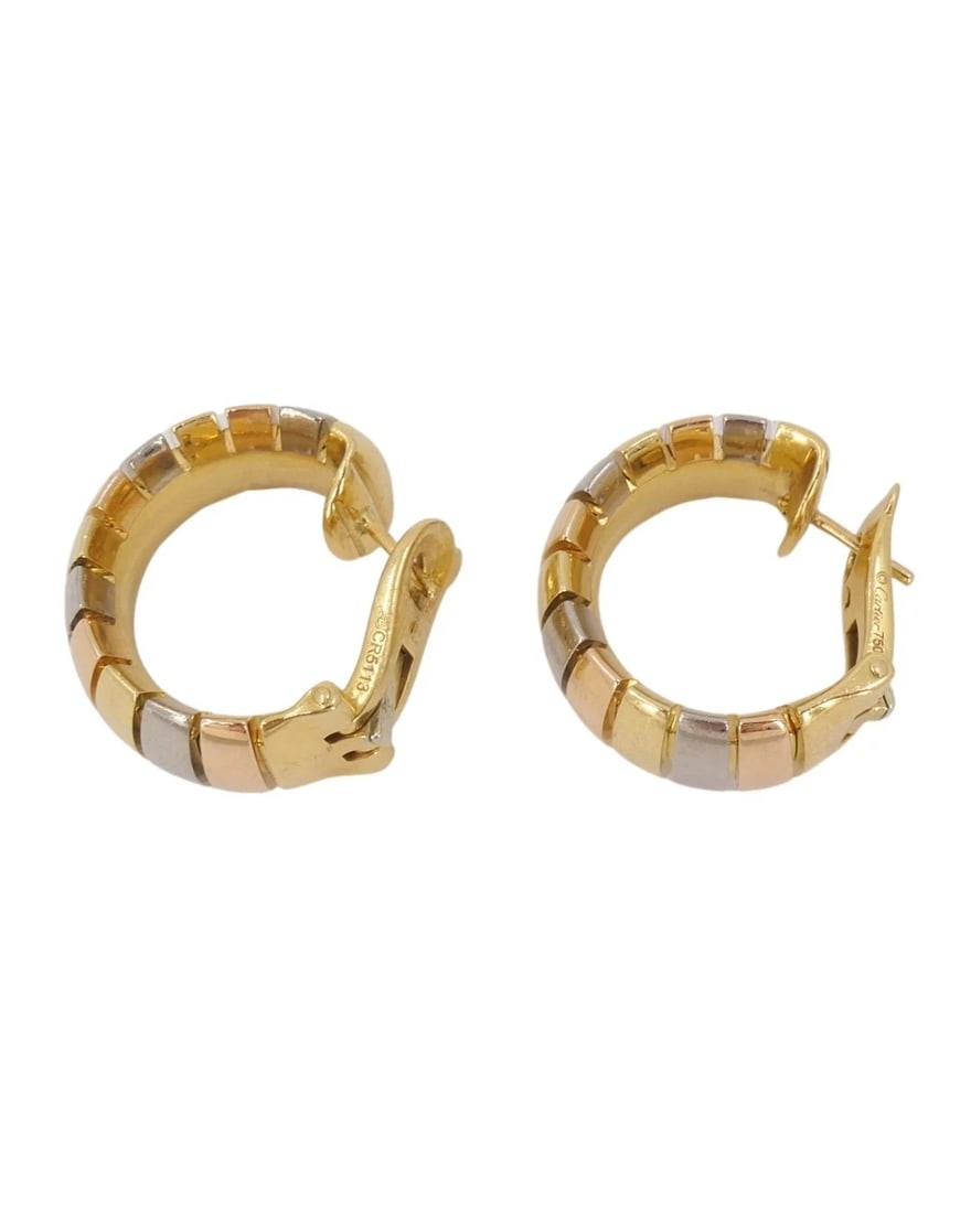 Cartier Hoop earrings Tubogas Design 18k Tri-Color Gold - 8