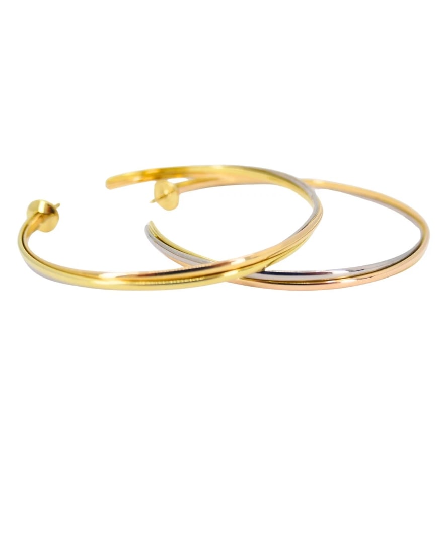 Cartier Trinity Hoop Earrings Tri-Color Gold - 8