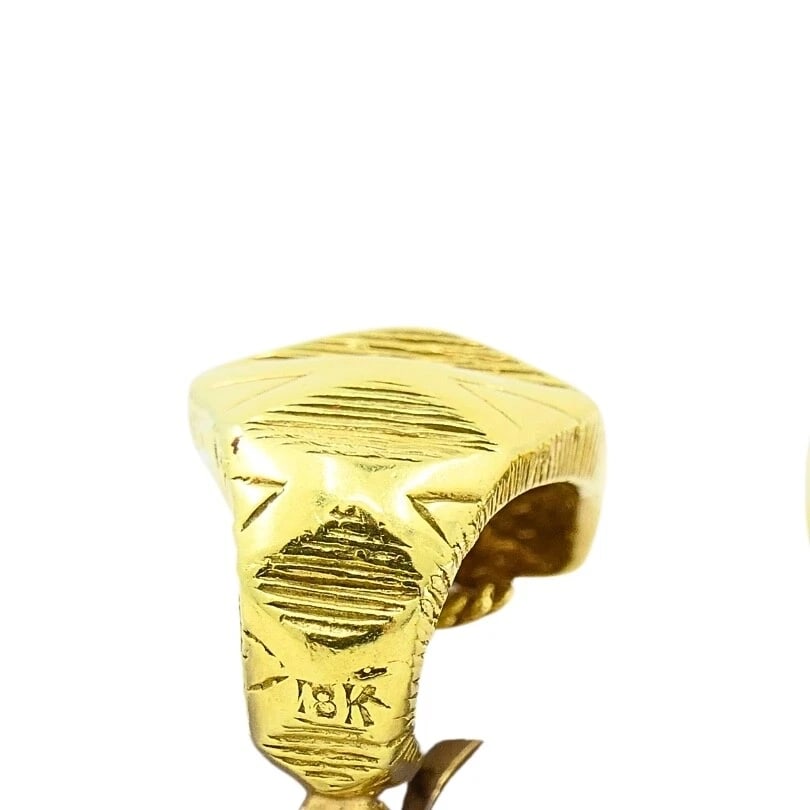 18k Gold Hoop Earrings Geometrical - 9