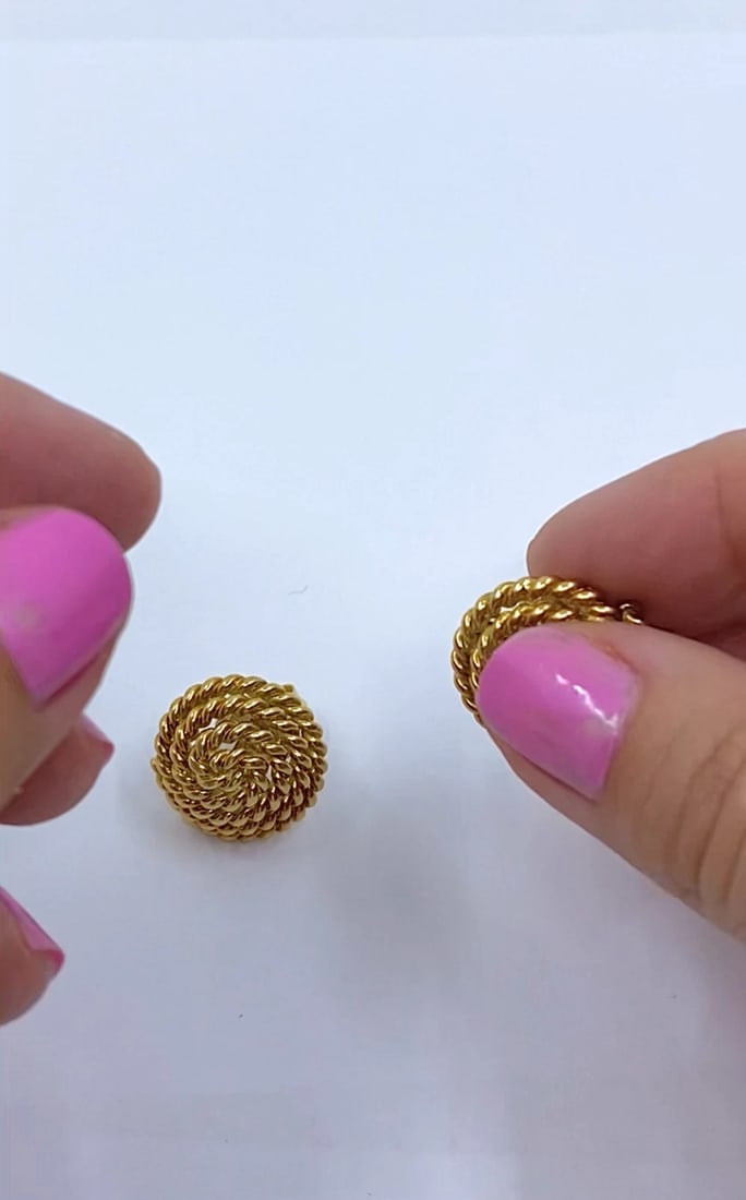 Tiffany & Co. 18k Gold Rope Earrings Stud - 2