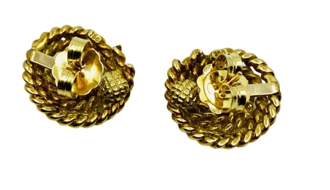 Tiffany & Co. 18k Gold Rope Earrings Stud - 6