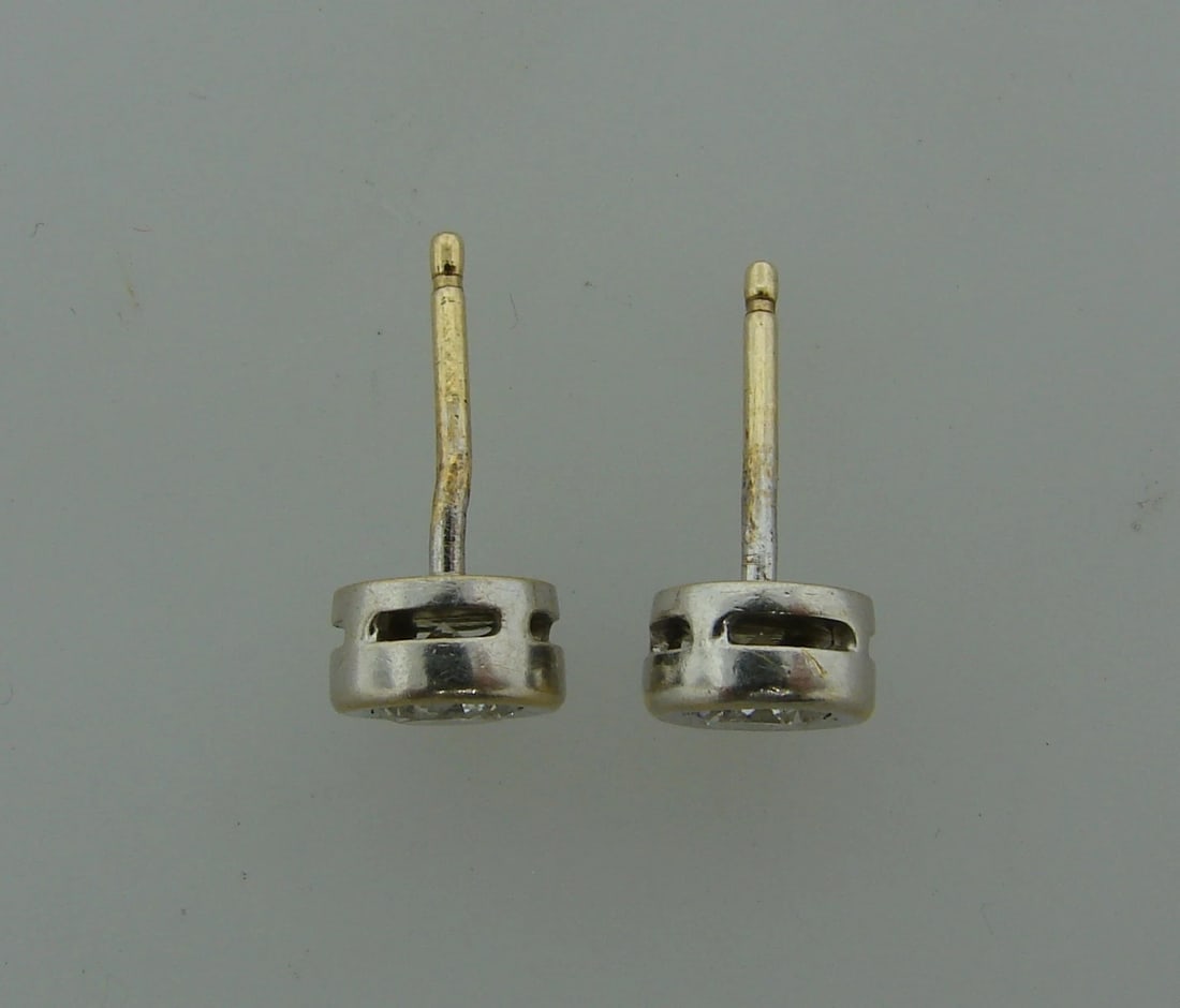 Chic ROUND DIAMOND WHITE GOLD STUD EARRINGS STUDS Perfect Gift - 9