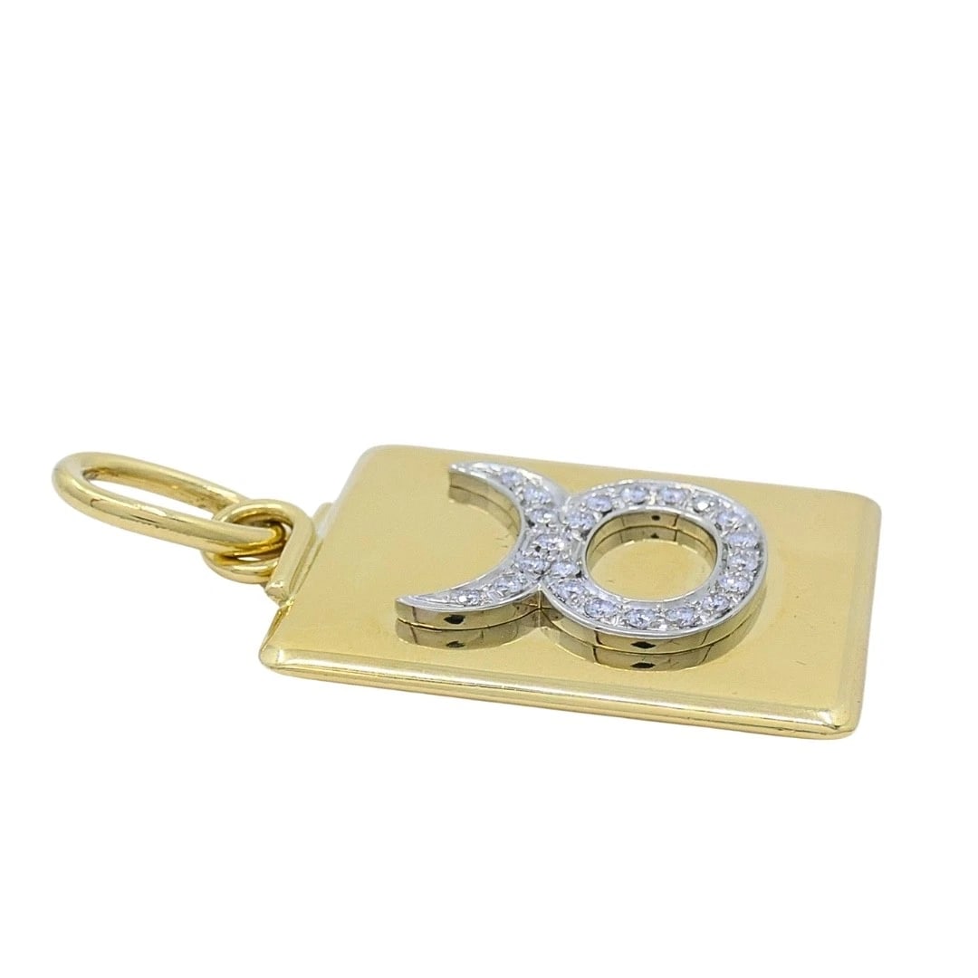 Pomellato 18k Gold Diamond Taurus Zodiac Pendant - 5