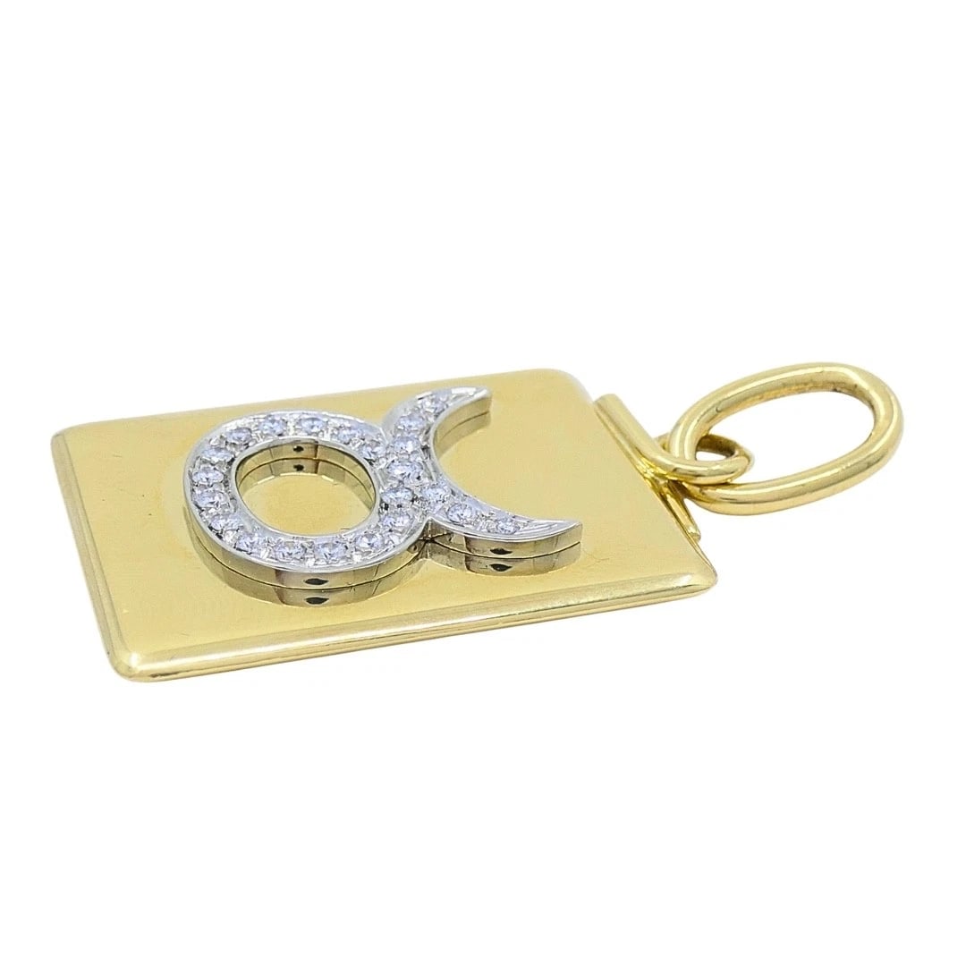 Pomellato 18k Gold Diamond Taurus Zodiac Pendant - 6