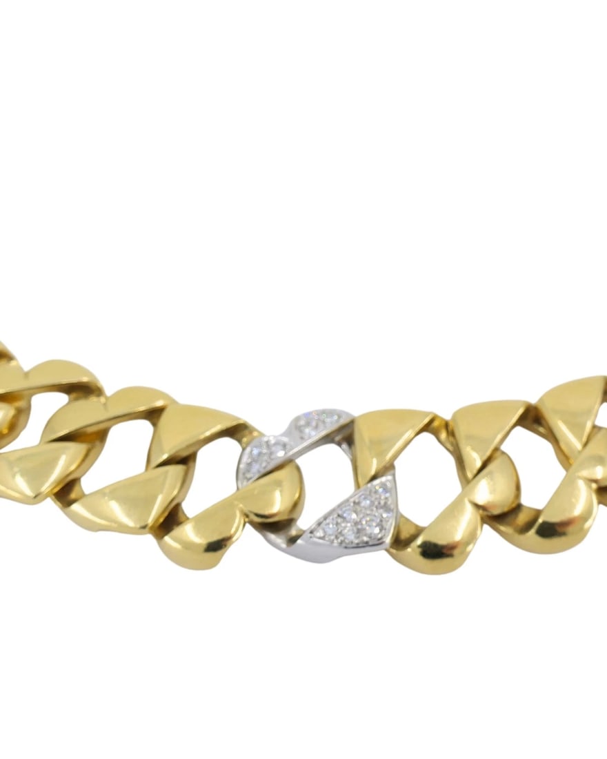 Tiffany & Co. Heart Link Diamond Necklace Yellow and White Gold - 3