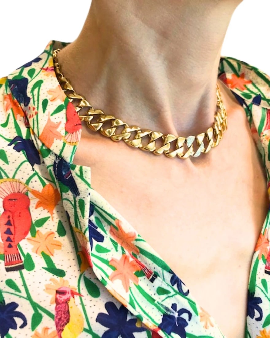 Tiffany & Co. Heart Link Diamond Necklace Yellow and White Gold - 9