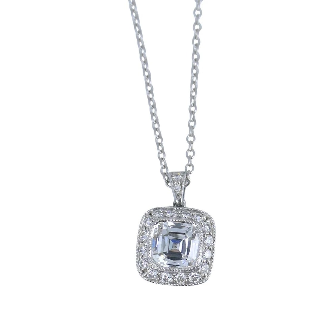 Tiffany & Co. Legacy Platinum Diamond Pendant Necklace - 10
