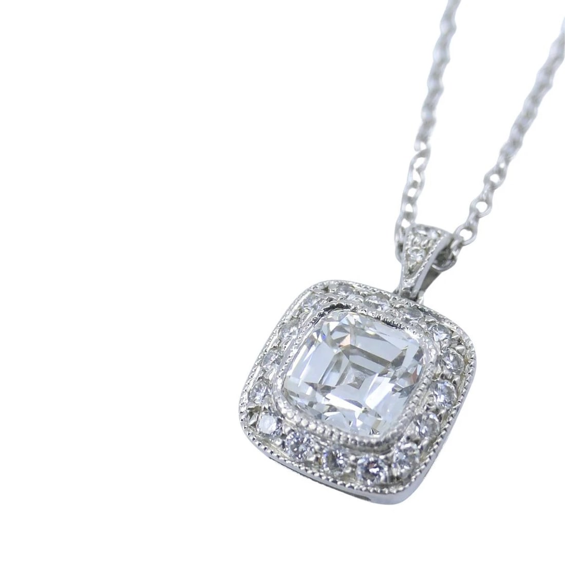 Tiffany & Co. Legacy Platinum Diamond Pendant Necklace - 11